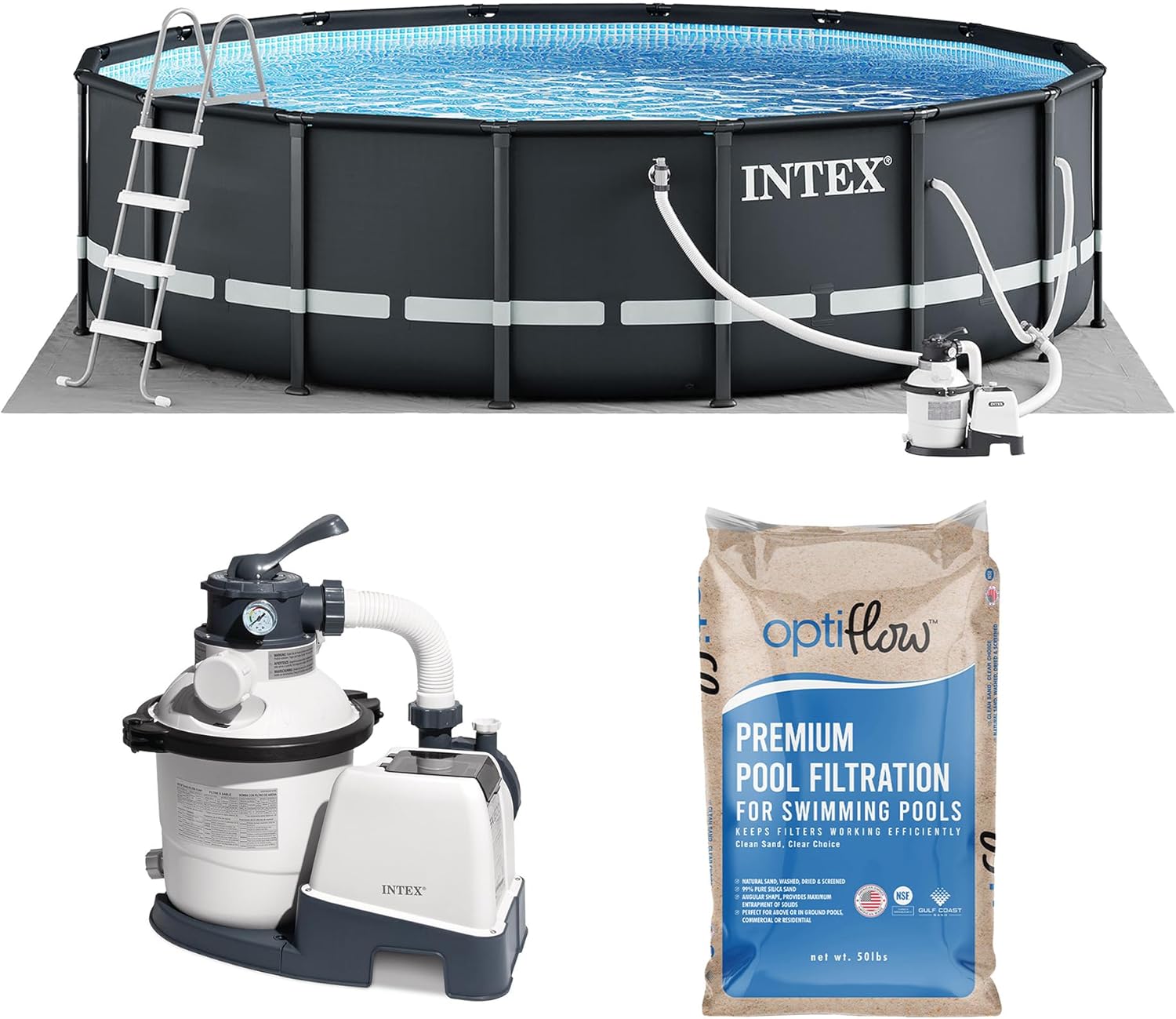 Intex Ultra XTR – Piscina 488×122 cm con Pompa a Sabbia