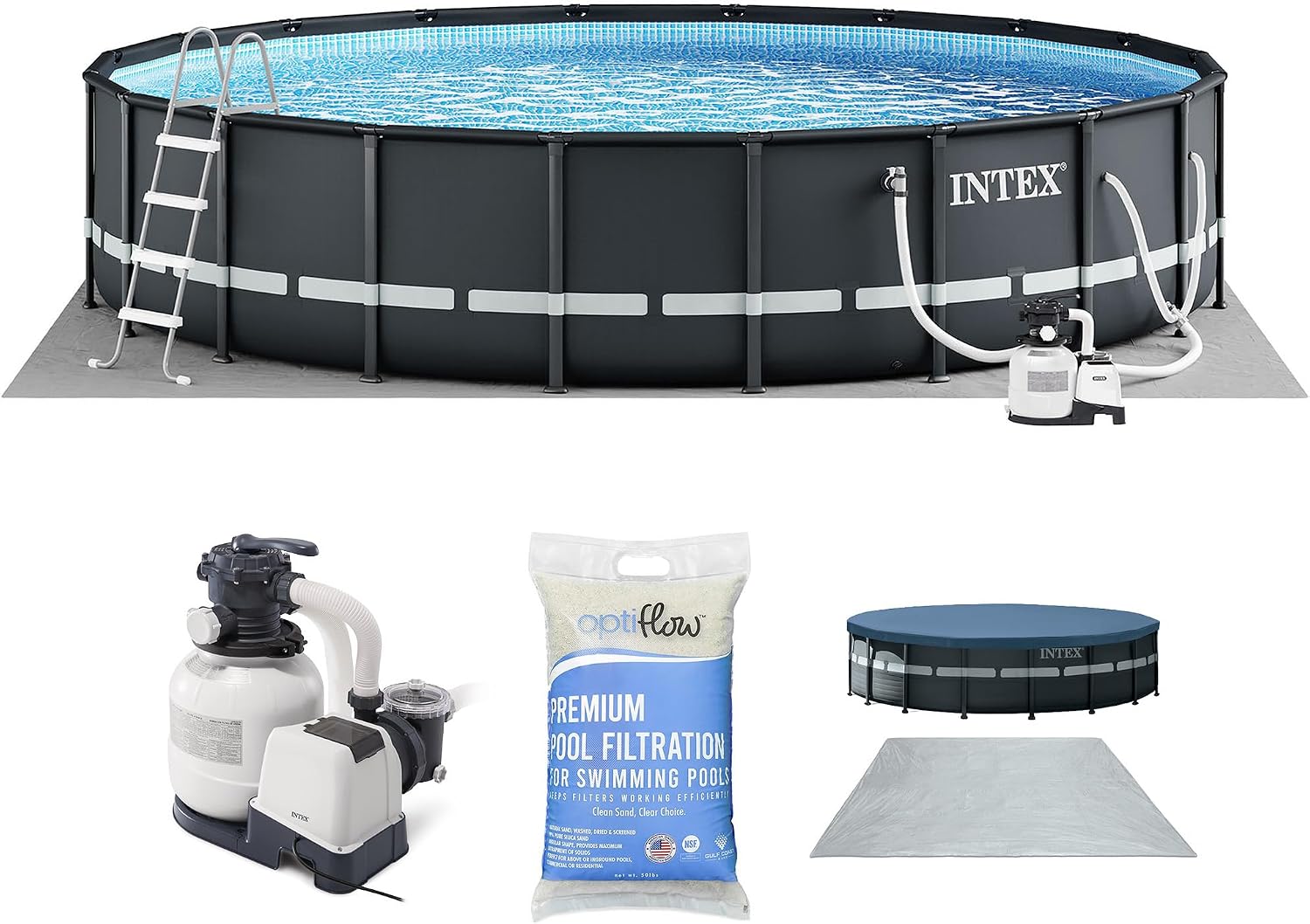 Intex Ultra XTR – Piscina 488×122 cm con Pompa a Sabbia
