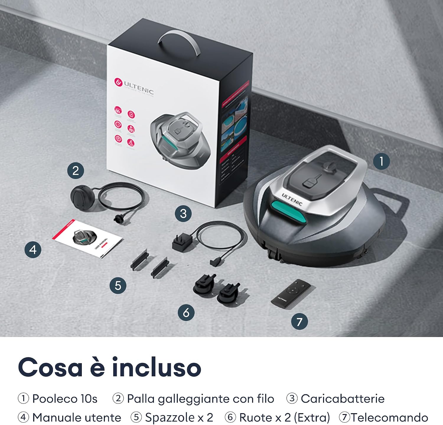 Ultenic Pooleco P10S – Robot Piscina Senza Fili