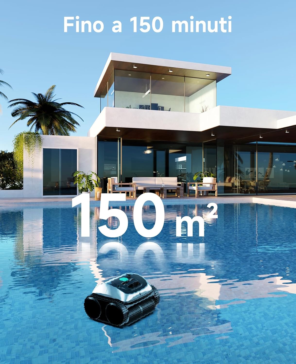WYBOT C1 – Robot Piscina Senza Fili con Pulizia Completa e 150 Min di Autonomia