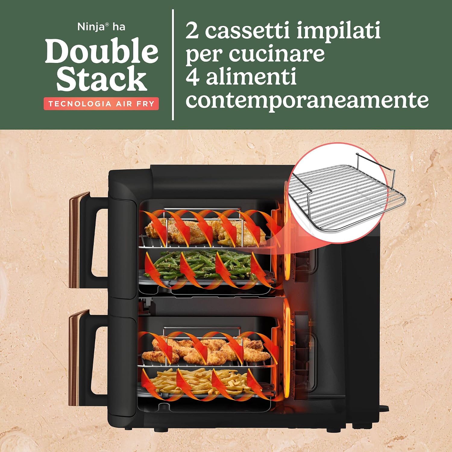 Ninja Double Stack XL – Friggitrice ad Aria Doppia 9,5L