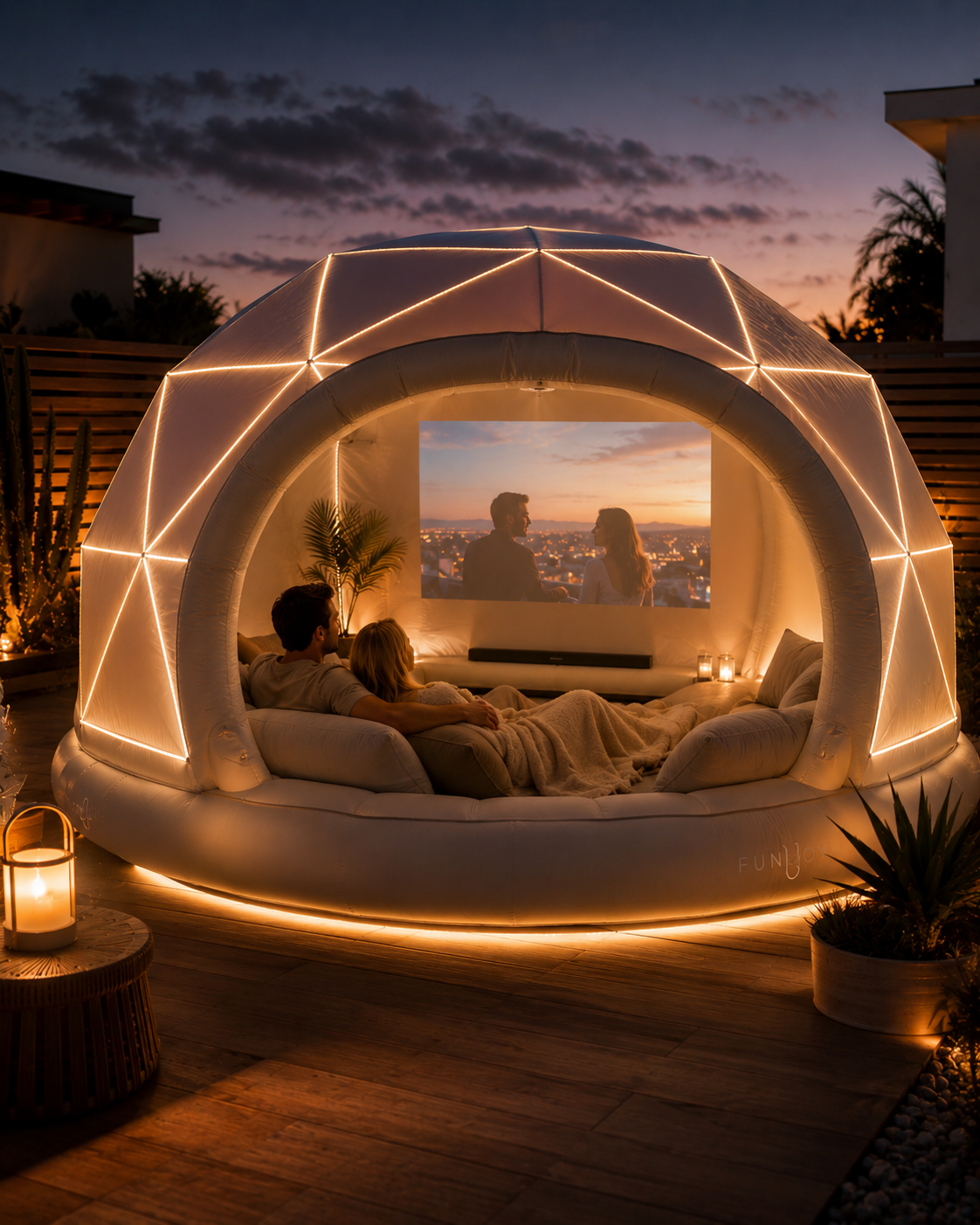 StarDome™ Cinema Gonfiabile a Cupola – Sala Cinema Privata da Giardino con Cornice LED