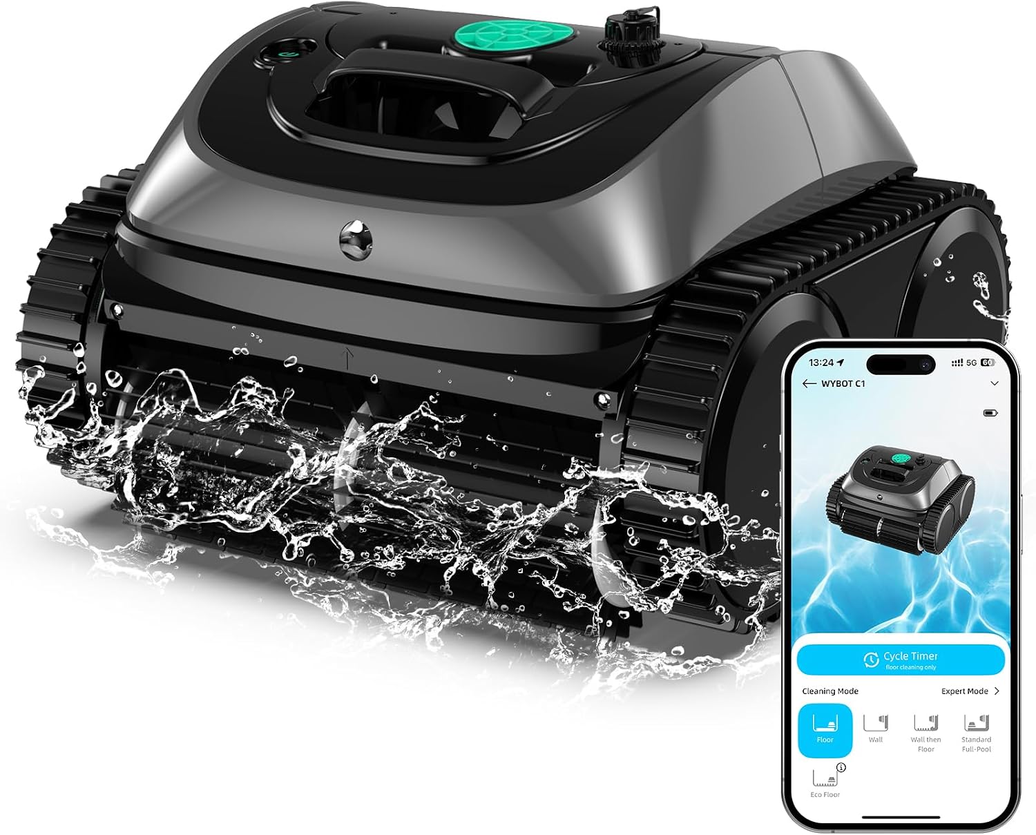 WYBOT C1 – Robot Piscina Senza Fili con Pulizia Completa e 150 Min di Autonomia