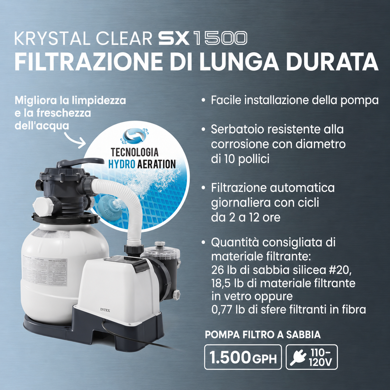 Intex Ultra XTR – Piscina 488×122 cm con Pompa a Sabbia
