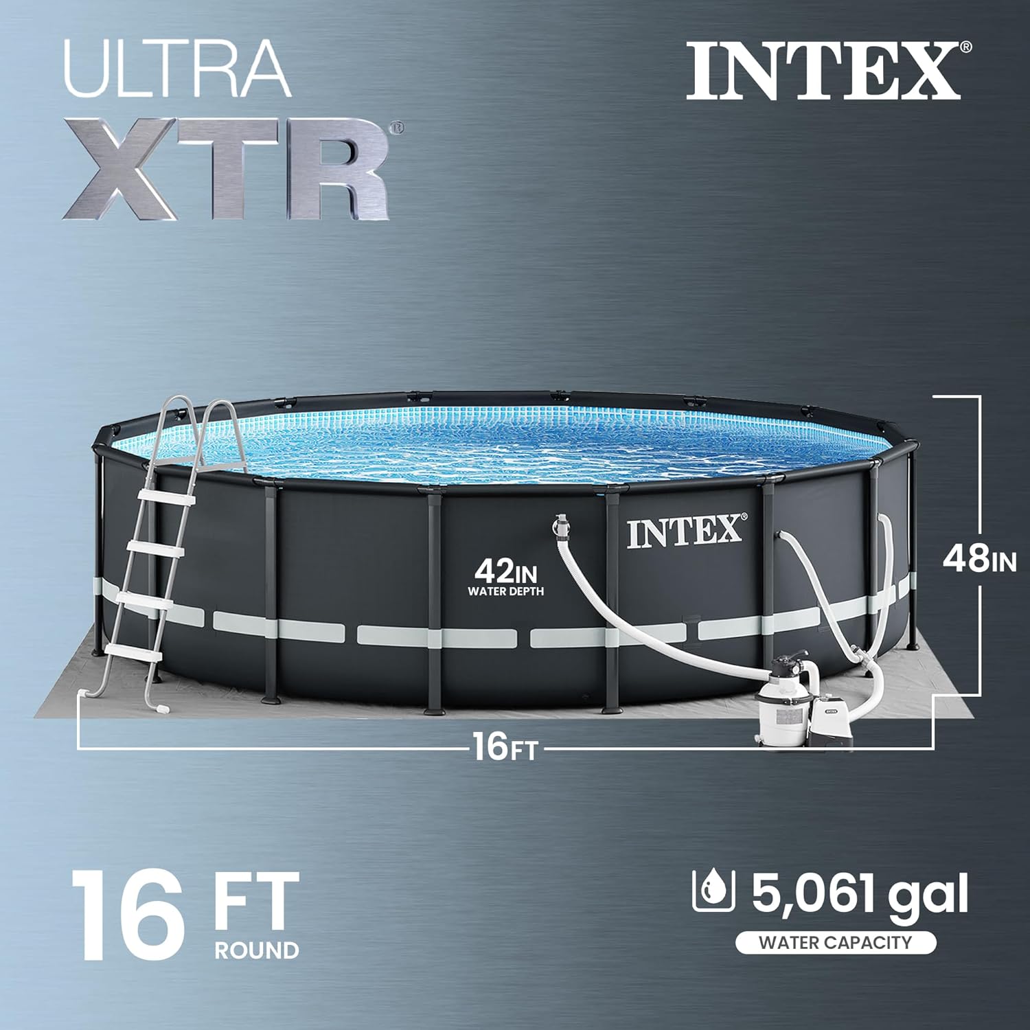 Intex Ultra XTR – Piscina 488×122 cm con Pompa a Sabbia