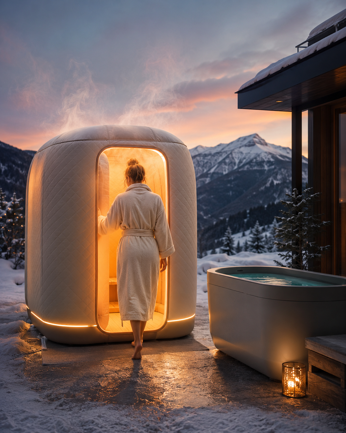 AuraPod™ Sauna Gonfiabile – Esclusivo Rifugio di Vapore per la Casa con Illuminazione d’Atmosfera