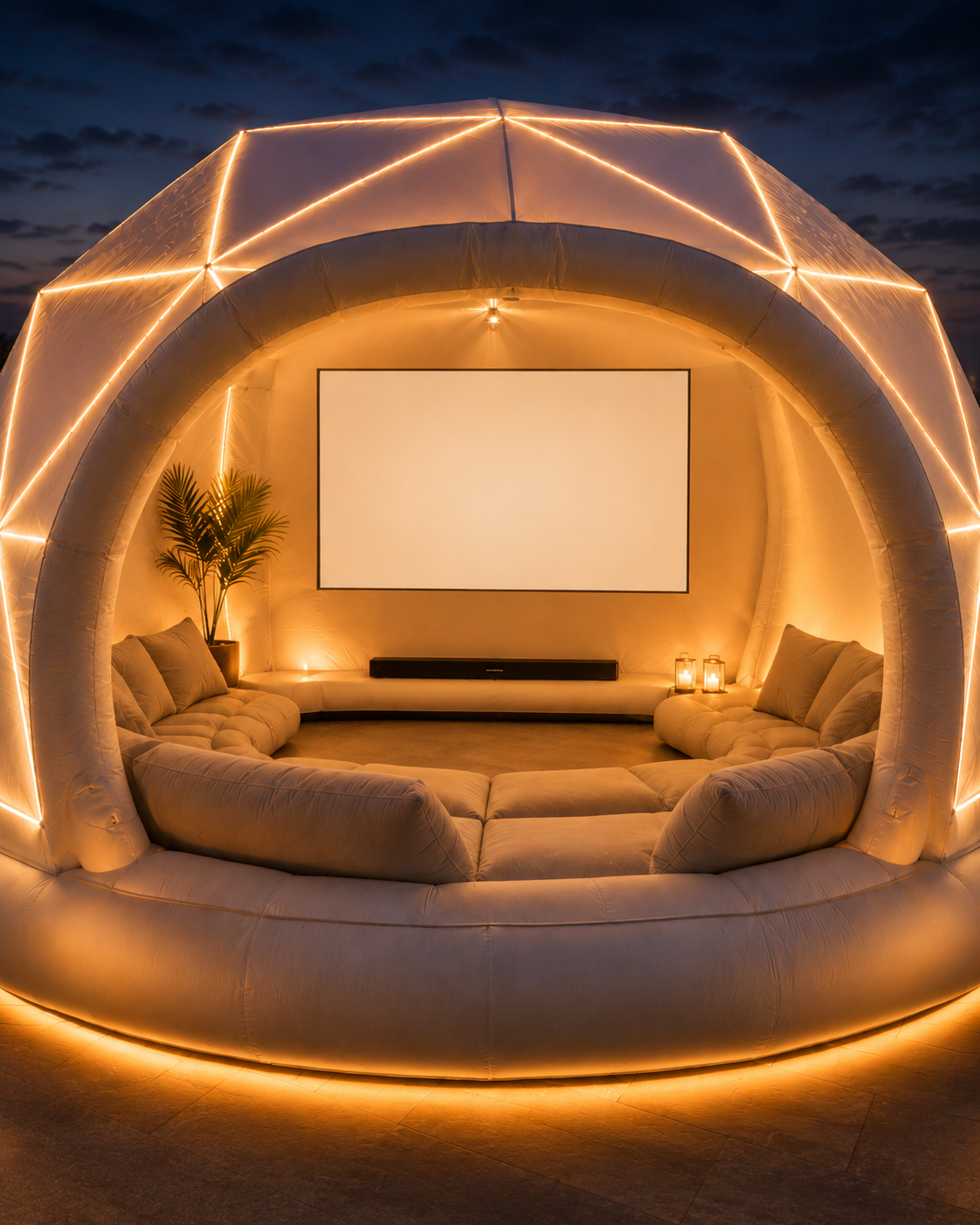 StarDome™ Cinema Gonfiabile a Cupola – Sala Cinema Privata da Giardino con Cornice LED
